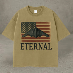 🔥LAST DAY 49% OFF-🇺🇸 ETERNAL Patriotic Tee (Distressed Flag & Bomber Design | 100% Premium Cotton) ⚡