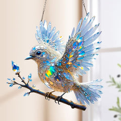 🐦Acrylic Sky Bluebird 3D Stained Art Ornament (8 inches)
