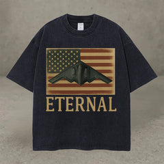 🔥LAST DAY 49% OFF-🇺🇸 ETERNAL Patriotic Tee (Distressed Flag & Bomber Design | 100% Premium Cotton) ⚡