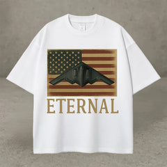 🔥LAST DAY 49% OFF-🇺🇸 ETERNAL Patriotic Tee (Distressed Flag & Bomber Design | 100% Premium Cotton) ⚡