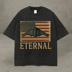 🔥LAST DAY 49% OFF-🇺🇸 ETERNAL Patriotic Tee (Distressed Flag & Bomber Design | 100% Premium Cotton) ⚡