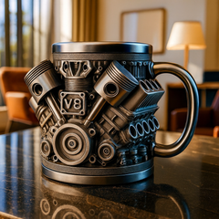 🔥Handcrafted 3D Coffee Cup – Inspired by V8 & V6 Engines